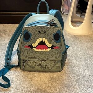 Loungefly Teal and Gray Creature Backpack
